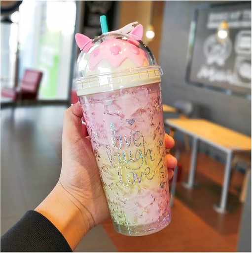 [A22597] Glass cup live laugh love No-980439