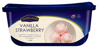 [A22735] Dairyland vanilla strawberry Ice Cream 1l