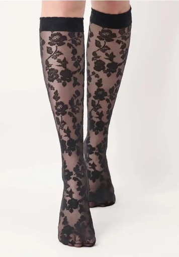 [A23563] Allawi Group High Knees Sheer Socks 30den No.1682-01