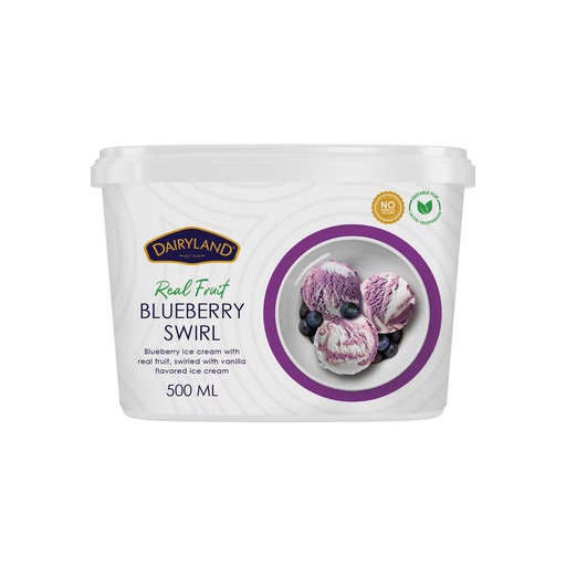 [A25938] Dairyland Real Fruit Blueberry Swirl ice Cream 500ml