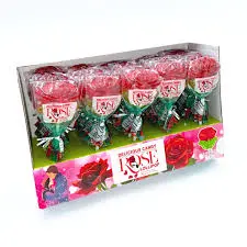 [A26261] Delicious Candy Rose Lollipop 30pc