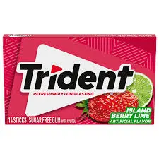 [A26844] Trident Island Berry Lime Sugar Free Gum 14sticks