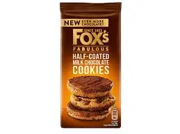 [A27177] Fox's fabulous half-coated milk chocolate cookies 175gr