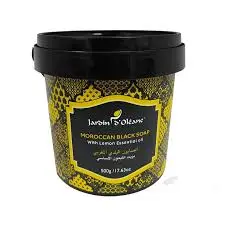 [A27307] jarsins Moroccan Black Soap W Lemon Essential Oil 500g
