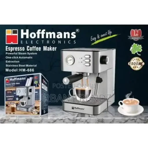 [A28299] Hoffmans Expresso Coffee Maker Automatic Control 20bar 1500w 