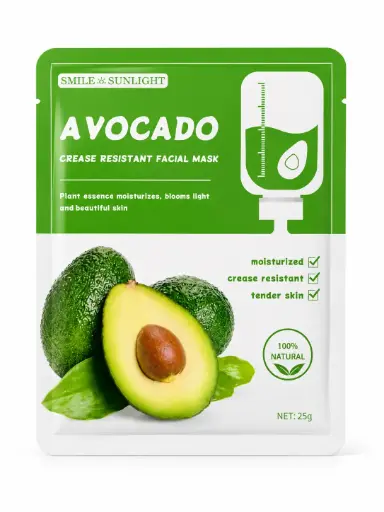 [A28706] Smile & Sunlight Avocado Crease Resistant Facial Mask
